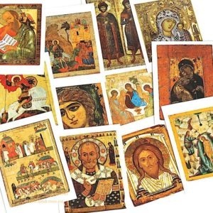 Saint prayer cards – 12 rare russian orthodox icon cards of saints