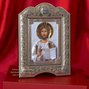 The great miraculous christian orthodox silver Icon - Christ Pantocrator