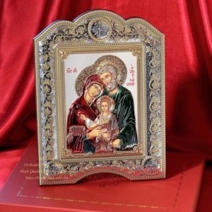 The great miraculous christian orthodox silver Icon - The Holy Family