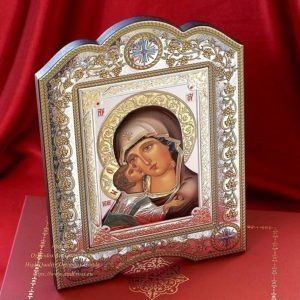 The great miraculous christian orthodox silver Icon- The Vladimir Mother of God