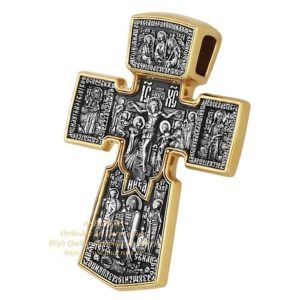 Sterling Silver Plated With 24k Gold Heroic Cross