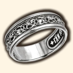 Lords Prayer Save And Protect Orthodox Christian Solid Ring Silver 925. St Bird Image. B324