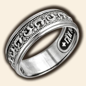 Lords Prayer Save And Protect Orthodox Christian Solid Ring Silver 925. St Fish Image. B325