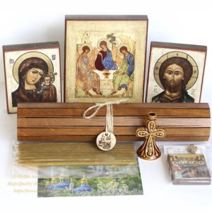 Orthodox gift set with 8 special items from Holy Dormition Pskovo-Petchersky Monastery. B231