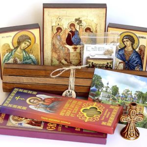 Orthodox gift set with 8 special items from Holy Dormition Pskovo-Petchersky Monastery. B232