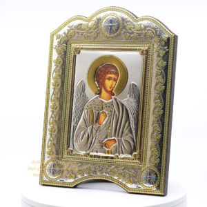 The Great Miraculous Christian Orthodox Silver Icon - The Guardian Angel. 21cmx28cm Gold and silver version. B103