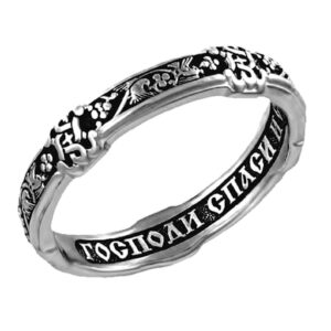 Ring Orthodox Silver 925 Ring, Russian Orthodox ring, Saint Bird Image, Prayer Save And Protect ,Russian Language, New model. B501
