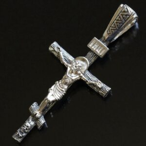 Classic Traditional Russian Orthodox Christian Body Crucifix Save And Protect. Sterling Silver 925. B505