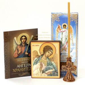 Orthodox Gift Set With The Icon Of Holy Guardian Angel From Holy Dormition Pskovo-Petchersky Monastery. B473