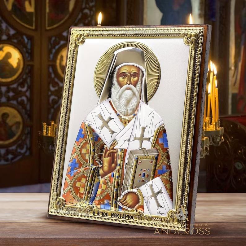 Medium Wooden Russian Orthodox Icon St Nektarios. Silver Plated .999 Oklad Riza ( 5.12″ X 7.1″ ) 13cm X 18cm. B167|Medium Wooden Russian Orthodox Icon St Nektarios. Silver Plated .999 Oklad Riza ( 5.12″ X 7.1″ ) 13cm X 18cm. B167|Medium Wooden Russian Orthodox Icon Mother Of God Seven Arrows. Silver Plated .999 Oklad Riza ( 5.12″ X 7.1″ ) 13cm X 18cm. B164|Medium Wooden Russian Orthodox Icon Mother Of God Seven Arrows. Silver Plated .999 Oklad Riza ( 5.12″ X 7.1″ ) 13cm X 18cm. B164|Medium Wooden Russian Orthodox Icon Mother Of God Seven Arrows. Silver Plated .999 Oklad Riza ( 5.12″ X 7.1″ ) 13cm X 18cm. B164|Medium Wooden Russian Orthodox Icon Mother Of God Seven Arrows. Silver Plated .999 Oklad Riza ( 5.12″ X 7.1″ ) 13cm X 18cm. B164