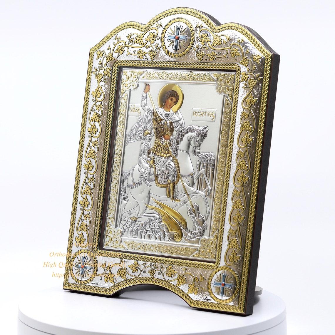 The Great Miraculous Christian Orthodox Silver icon-Of St. George The Victorious. 21cmx28cm Gold and Silver Version/Frame with glass. B112|The Great Miraculous Christian Orthodox Silver icon-Of St. George The Victorious. 21cmx28cm Gold and Silver Version/Frame with glass. B112|The Great Miraculous Christian Orthodox Silver icon-Of St. George The Victorious. 21cmx28cm Gold and Silver Version/Frame with glass. B112|The Great Miraculous Christian Orthodox Silver icon-Of St. George The Victorious. 21cmx28cm Gold and Silver Version/Frame with glass. B112|The Great Miraculous Christian Orthodox Silver icon-Of St. George The Victorious. 21cmx28cm Gold and Silver Version/Frame with glass. B112|The Great Miraculous Christian Orthodox Silver icon-Of St. George The Victorious. 21cmx28cm Gold and Silver Version/Frame with glass. B112|The Great Miraculous Christian Orthodox Silver icon-Of St. George The Victorious. 21cmx28cm Gold and Silver Version/Frame with glass. B112|The Great Miraculous Christian Orthodox Silver icon-Of St. George The Victorious. 21cmx28cm Gold and Silver Version/Frame with glass. B112