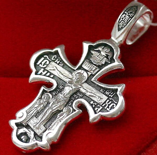 St Sophia Body Prayer Cross Orthodox Jewelry Silver 925 ( Vera , Nadezhda , Ljubov ). B504