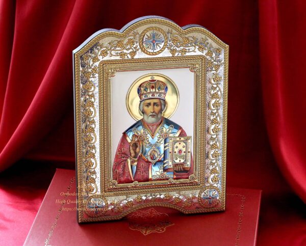 Orthodox silver Icon - The Saint Nicholas wonderworker - Image 13