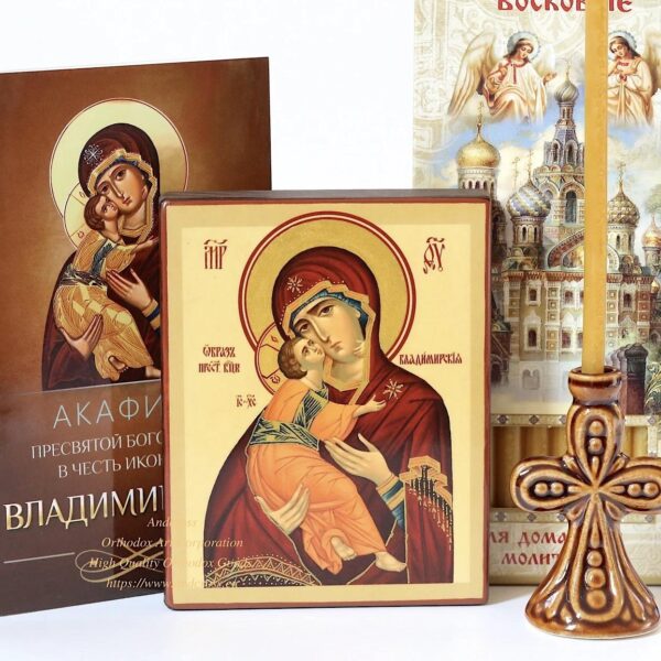 Orthodox Gift Set - Icon Of The Mother Of God Vladimir From Holy Dormition Pskovo-Petchersky Monastery. B471 - Image 2