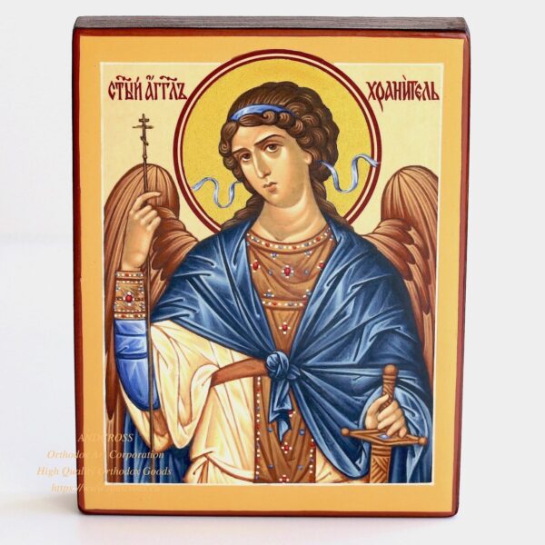 The Icon Of Holy Guardian Angel From Holy Dormition Pskovo-Petchersky Monastery, Orthodox Gift Set, handmade, 12 wax candles, consecrated. B459 - Image 2