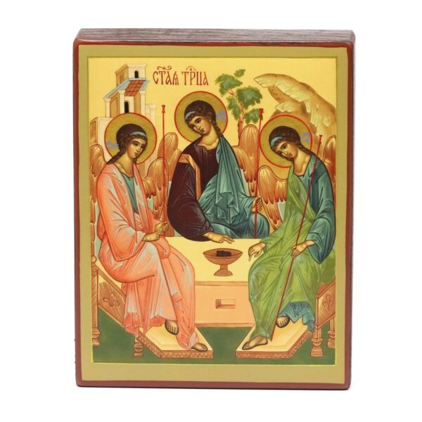 The Icon Of The Holy Trinity From Holy Dormition Pskovo-Petchersky Monastery, consecrated, Orthodox Gift Set, 12 wax candles, handmade. B460 - Image 2