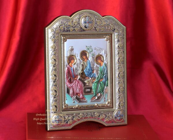 The great miraculous christian orthodox silver Icon - The Saint Trinity - Image 3