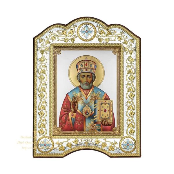 Orthodox silver Icon - The Saint Nicholas wonderworker - Image 10