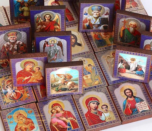 Set of 34 Small Wooden Christian Icons - Image 2