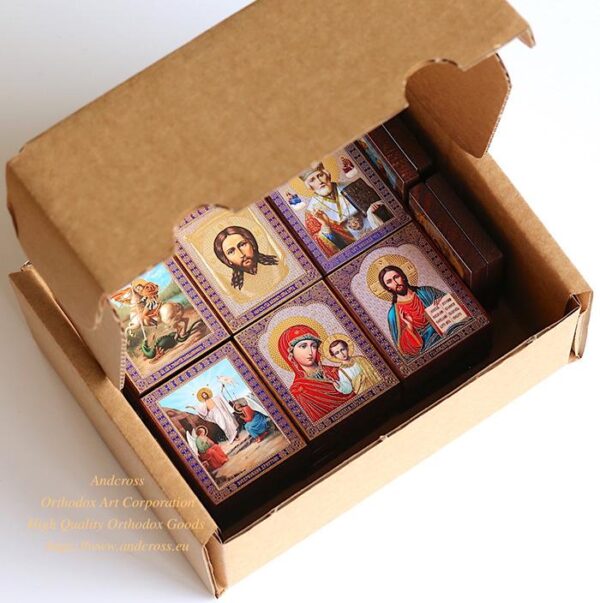 Set of 34 Small Wooden Christian Icons - Image 5