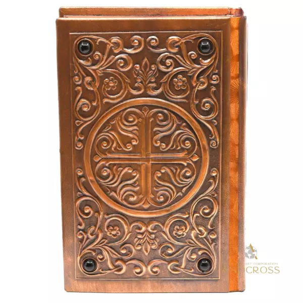 Orthodox Prayer Book & Book of Psalm, Hard Copper Cover and varnished, Crucifixion of Jesus Christ Ancient Ornament, handycraft Gift Edition - Image 4