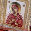 The Great Miraculous Christian Orthodox Silver Icon - The Seven Swords Mother of God 21x28 Gold and silver version/Coloured version. B336 - Image 5
