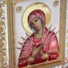 The Great Miraculous Christian Orthodox Silver Icon - The Seven Swords Mother of God 21x28 Gold and silver version/Coloured version. B336 - Image 6
