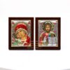 Silver Plated .999 Orthodox Icons Mother of God Vladimir, Lord Jesus Christ. Set of 2 icons. (6.4cm X 5cm).B318 - Image 2