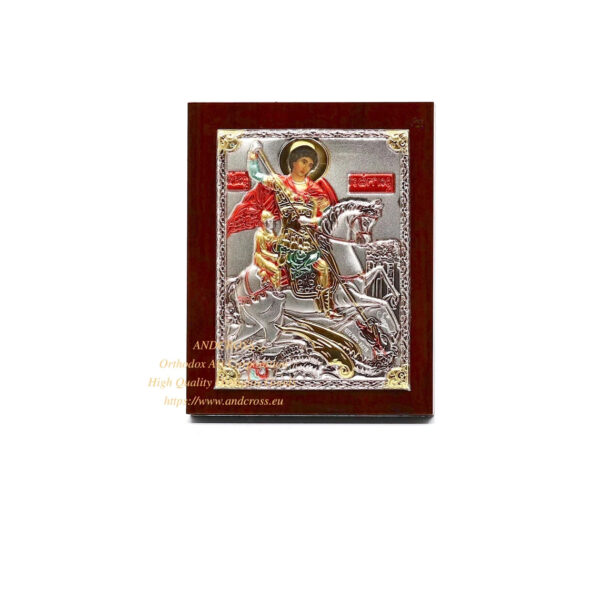 Silver Plated .999 Icon St George Warrior The Victory Bearer. (6.4cm X 5cm). B303 - Image 4