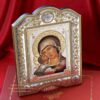 The Great Miraculous Christian Orthodox Silver Icon - The Vladimir Mother of God/Gold and silver version/Coloured version. B272 - Image 6