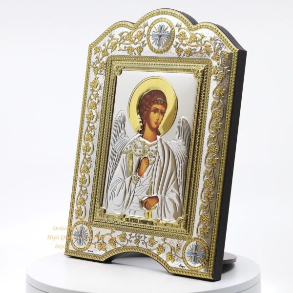 The Great Miraculous Christian Orthodox Silver Icon - The Guardian Angel. 21cmx28cm Gold and silver version. B103 - Image 2