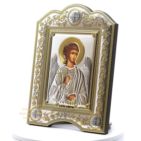 The Great Miraculous Christian Orthodox Silver Icon - The Guardian Angel. 21cmx28cm Gold and silver version. B103 - Image 3