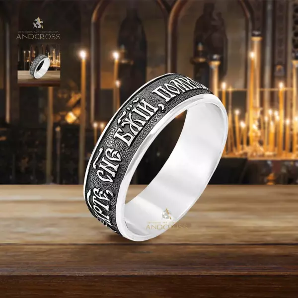 New model of orthodox silver ring 925 assay value, Rare orthodox Silver 925 ring, Jesus Christ Prayer Russian Orthodox Ring Solid Silver 925