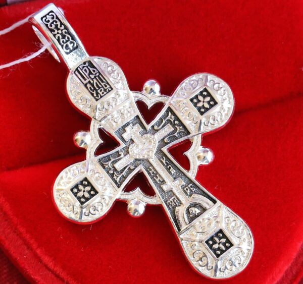 Greek Baptism Tree Of Life Russian Orthodox Body Prayer Cross Pendant Silver 925. Authentic Jewelry Made in Russia - Image 3