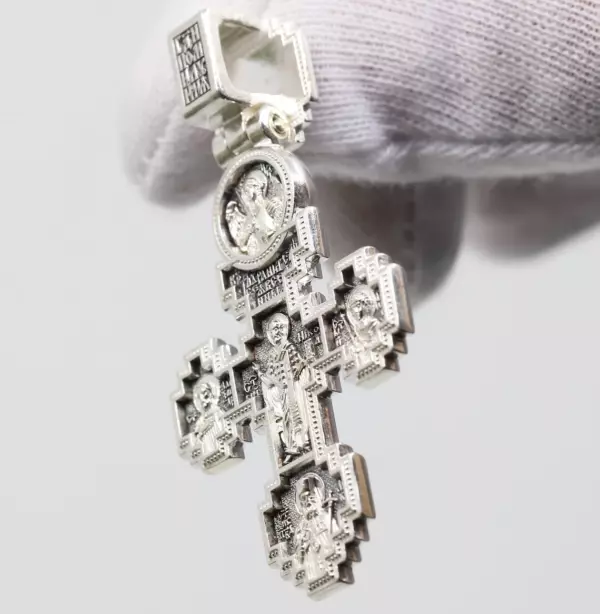 Golgotha Crucifix Christian Orthodox Prayer Body Cross Silver 925 Alexander Nevski St Nicholas St Luka Guardian Angel St George Warrior - Image 3