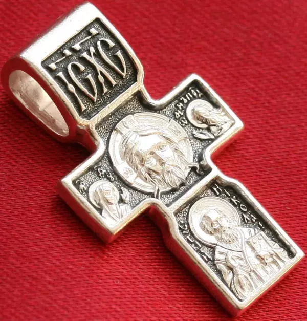 Archangel Michael Patron Sterling Silver 925 Greek Orthodox Prayer Cross. Save Protect - Image 2