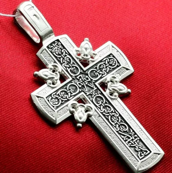 Golgotha Rare Crucifix Federov Design Orthodox Prayer Silver 925 SALE !! - Image 2