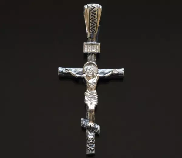 Classic Traditional Russian Orthodox Christian Body Crucifix Save And Protect. Sterling Silver 925 - Image 2