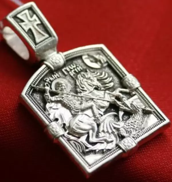 St George Warrior Patron Protective Body Pendant. Christian Orthodox Jewelry Silver 925.