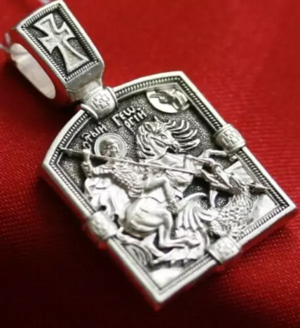 St George Warrior Patron Protective Body Pendant. Christian Orthodox Jewelry Silver 925. - Image 2