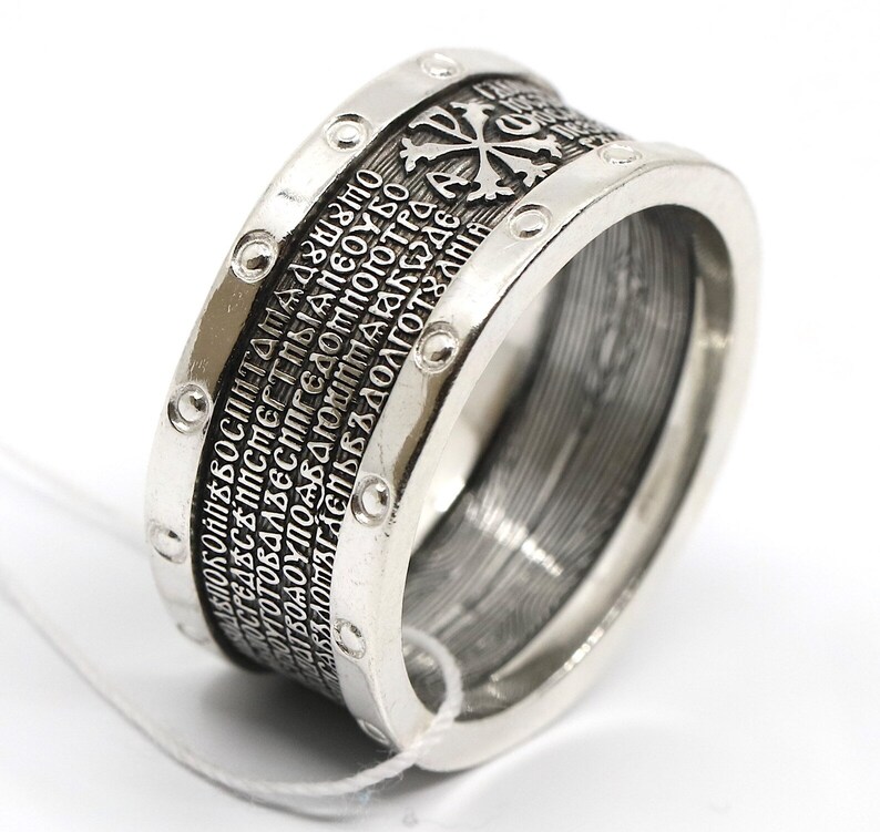 Psalm 22 Orthodox Ring, 925 Sterling Silver — Solid Handmade Band for Baptism & Faithful Gift - Image 7