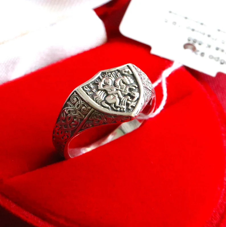 Saint George Orthodox Ring – Sterling Silver 925 – Dragon Slayer – Perfect Spiritual Gift - Image 2