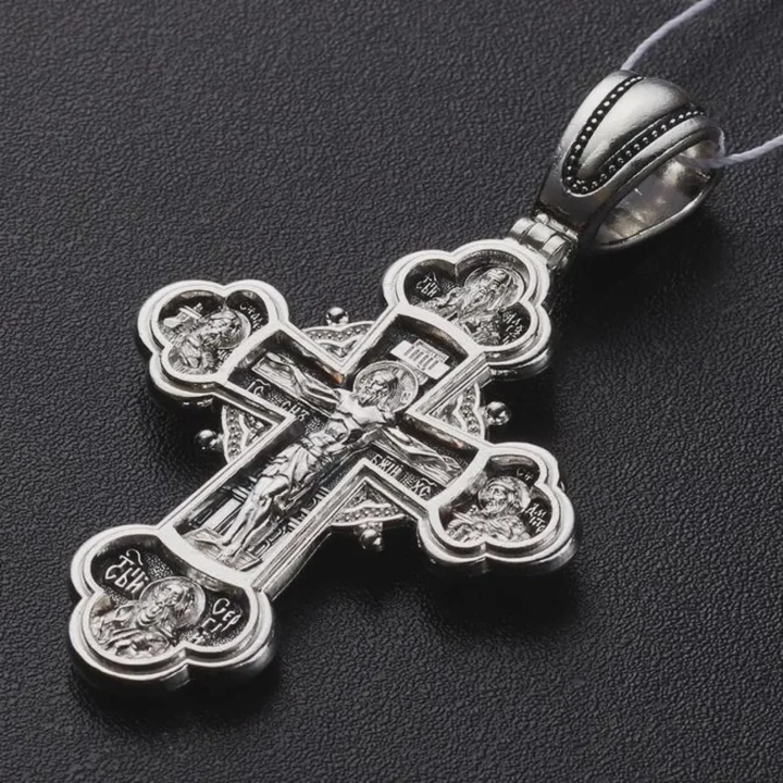 Men's sterling silver Archangel Michael Orthodox cross