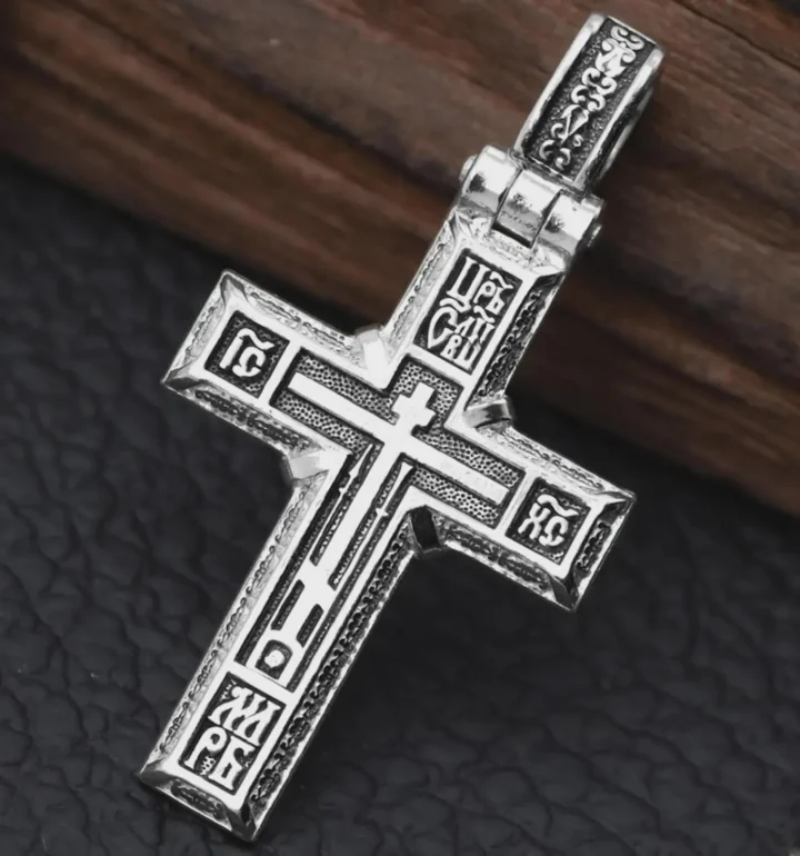 Small sterling silver Golgotha baptism cross