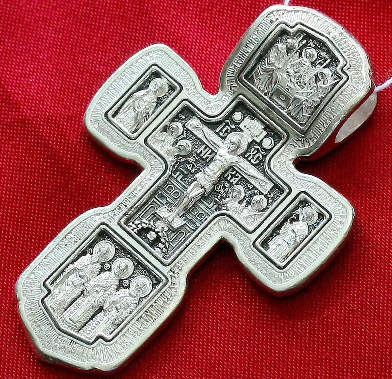 Large heavy sterling silver Orthodox crucifix