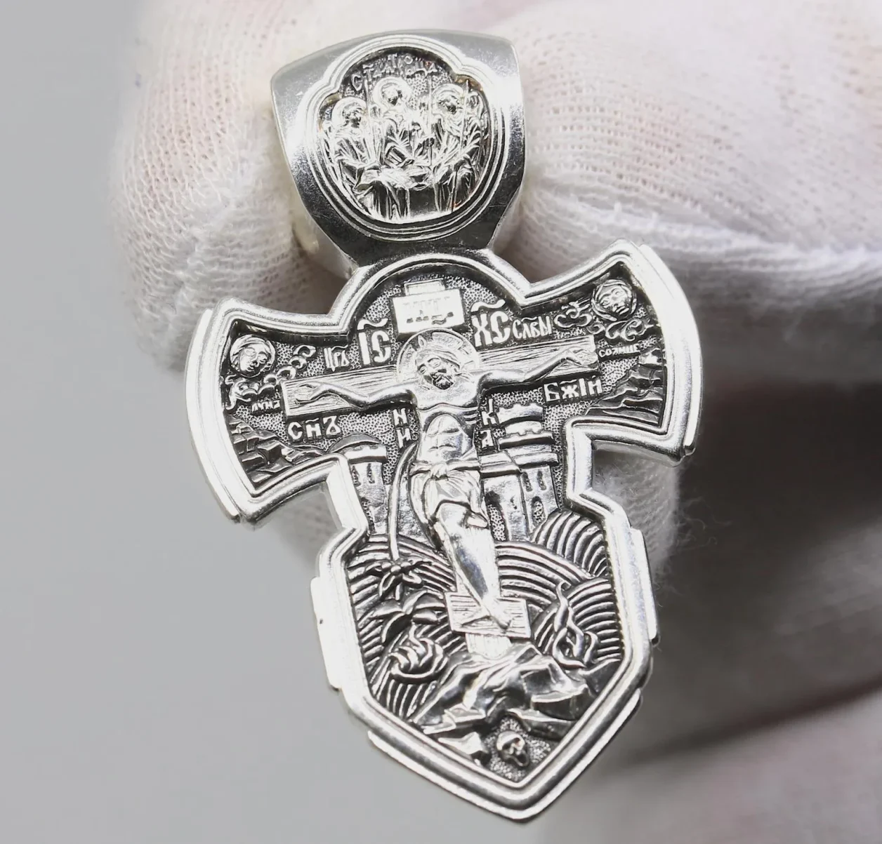 Sterling silver Orthodox cross with IC XC NIKA