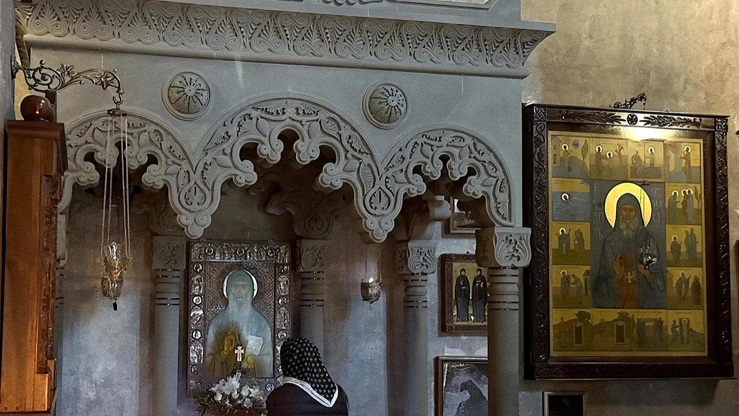 The shrine of St Gabriel in Samtavro monastery