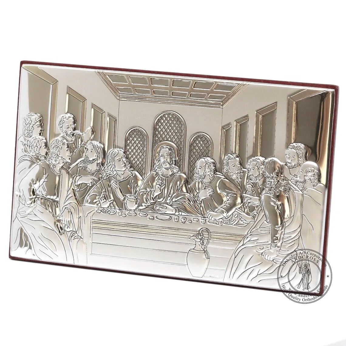 The Last Supper icon in a silver-plated cover, 10 x 16.5 cm