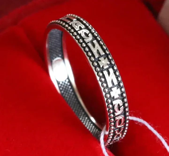 Slim women's sterling silver Save and Protect ring